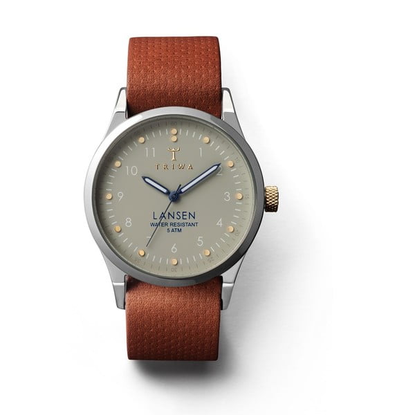 Unisex hodinky s hnědým koženým řemínkem Triwa Dawn Lansen