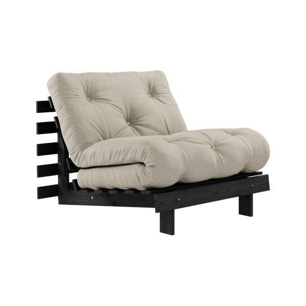 Hall-beež linane tugitool Roots Black Night - Karup Design