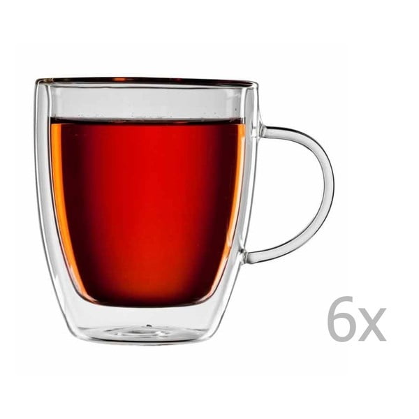 Sada 6 skleněných hrnků na čaj bloomix Darjeeling