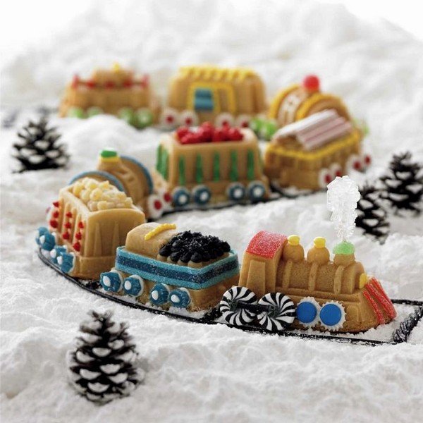 Vorm 9 mini rongi kujuga hõbedast pulli jaoks , 1,2 l Train - Nordic Ware-image-2