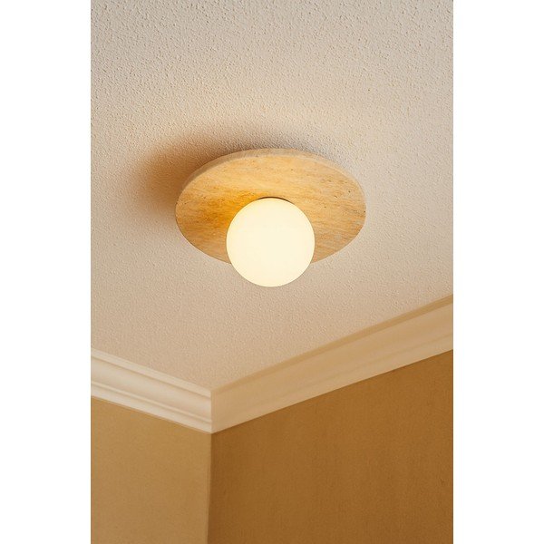 Beež kivist laelamp klaasist varjuga, ø 12 cm Hilde - Opviq lights-image-1