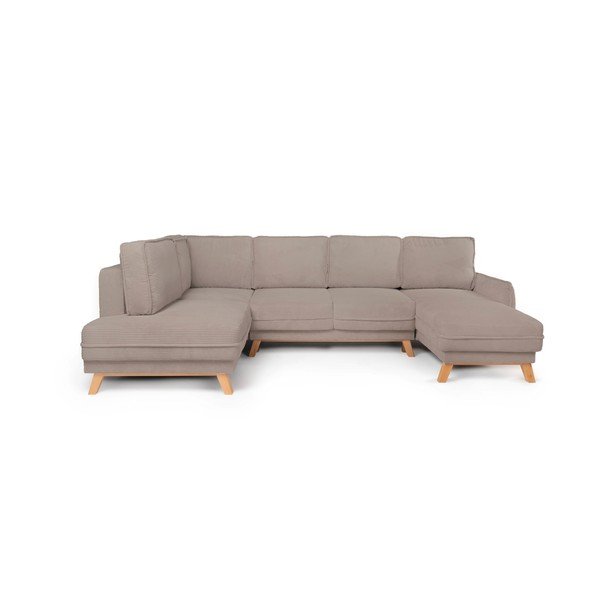 Taupe värvi velvetist diivanvoodi/panipaigaga nurgadiivan (vasak nurk/"U-kujuline") Tori - Bonami Selection