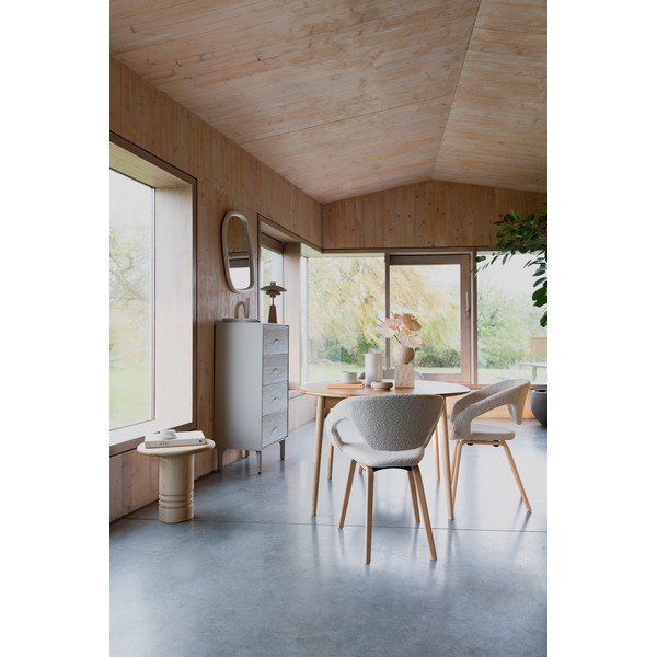 Tammespoonist ümmargune kokkupandav söögilaud koos lisaplaadiga ø 120 cm Twist - Zuiver-image-2