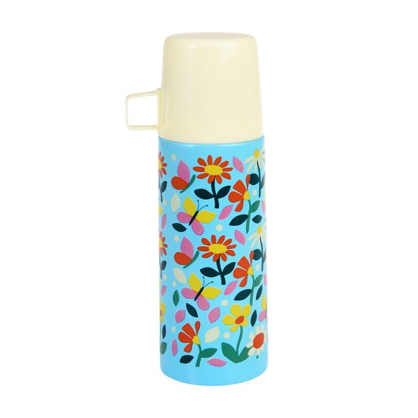 Sinine-kreem laste termos 350 ml Butterfly Garden - Rex London