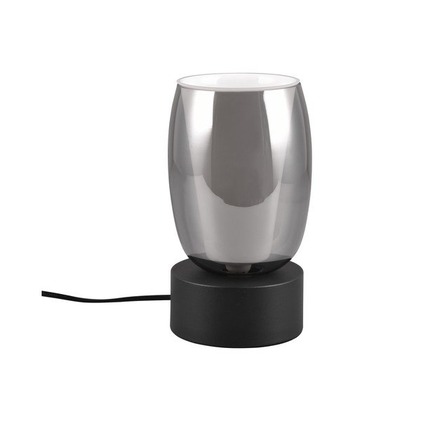 Must-hõbedane klaasist varjuga laualamp (kõrgus 24 cm) Barret - Trio Select-image-1