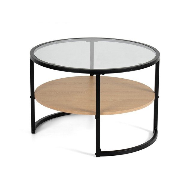 Must tammeimitatsiooniga ümmargune diivanilaud ø 68 cm Zanu - Bonami Essentials