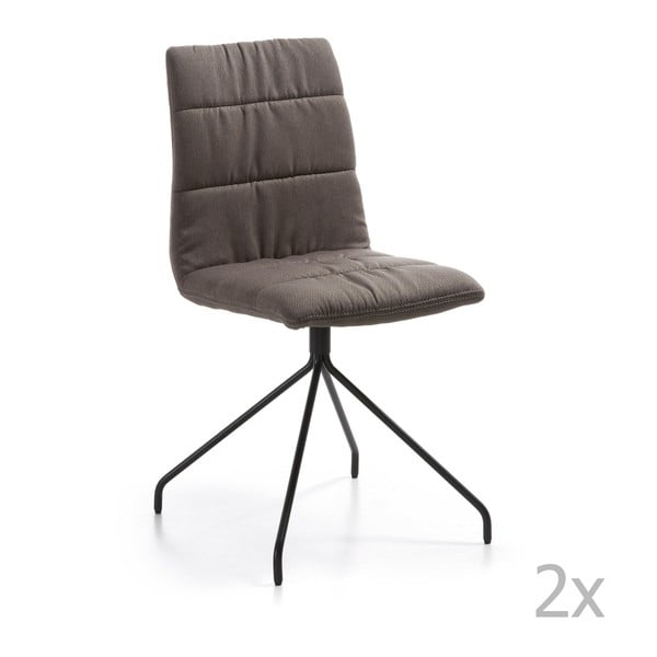Sada 2 šedo-hnědých židlí La Forma Lark1