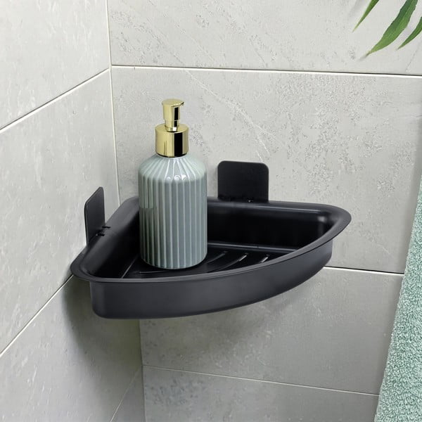 Must plastikust vannitoa riiul (ilma puurimiseta) Parma - Allstar-image-1