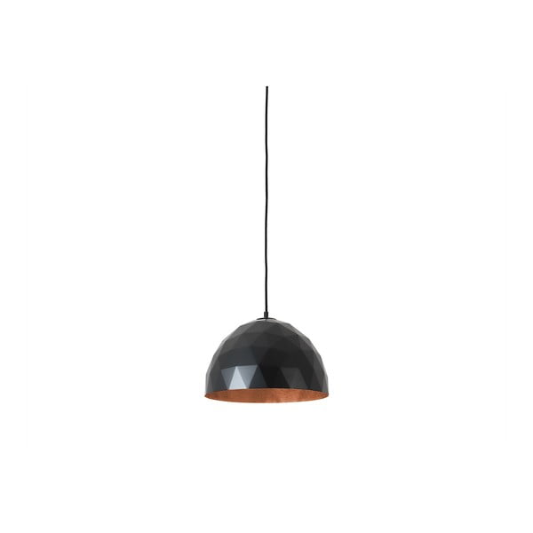 Černé závěsné svítidlo s detailem v měděné barvě Custom Form Leonard, ø 35 cm
