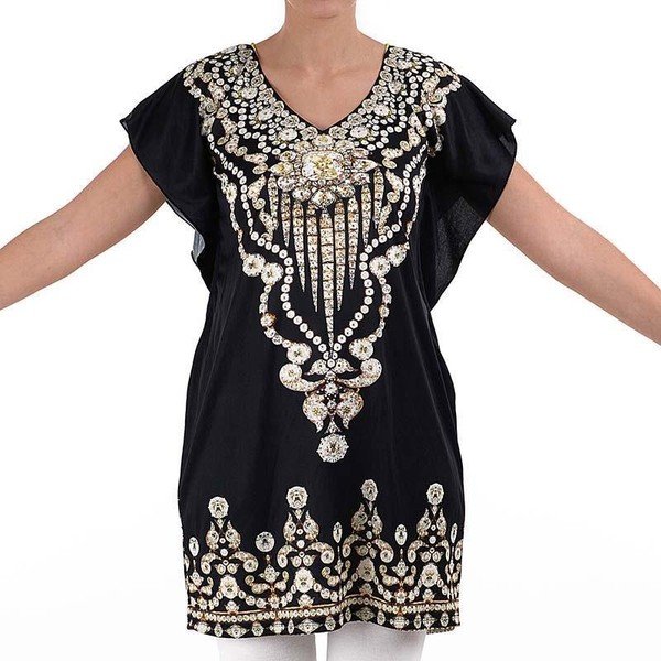 Plážové šaty BLE Inart černé/žluté