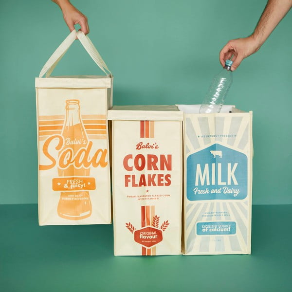 Plastikust prügikastid sorteeritud jäätmete jaoks 3tk komplektis 28 l Retro – Balvi-image-1