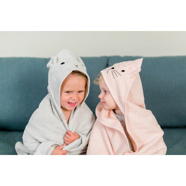 Hall puuvillane beebirätik koos kapuutsiga 76x76 cm Rabbit – Kindsgut-image-1