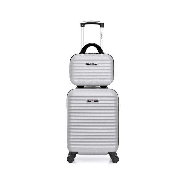 Set šedého cestovního kufru na kolečkách a menšího příručního kufříku Bluestar Marro