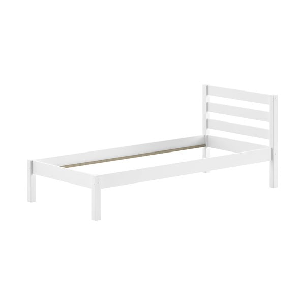 Valge männi täispuidust lastevoodi ilma voodipõhjata 90x200 cm Pino – Vipack