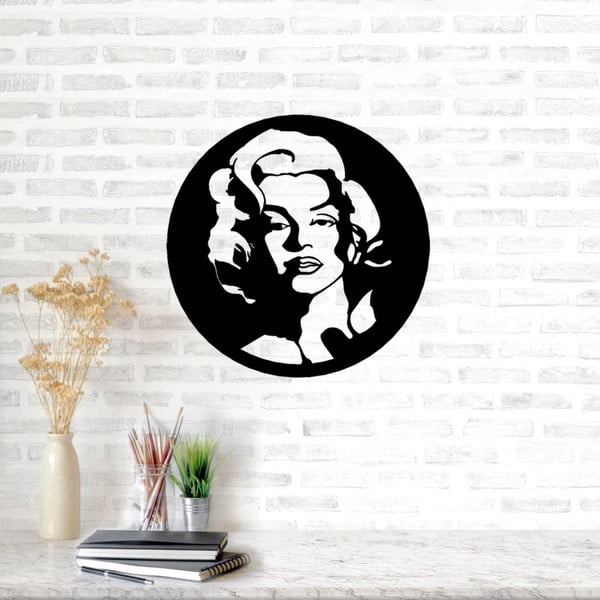 Černá kovová nástěnná dekorace Monroe, ⌀ 50 cm