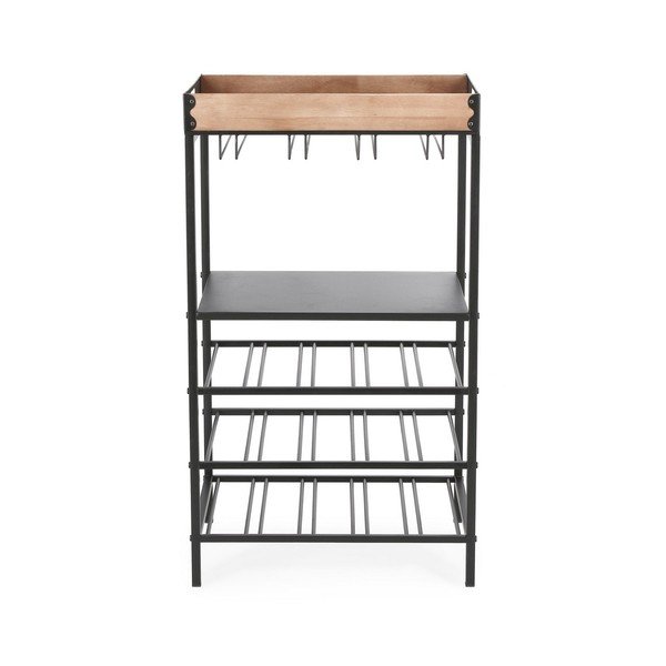 Must metallist veinikapp, pudelite arv 15, 48,5x84,5x34 cm Isaac - Yes Everyday-image-3