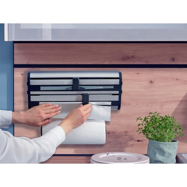 Hõbedane metallist seinale kinnitatav majapidamispaberi ja fooliumi hoidik Parat Royal - LEIFHEIT-image-2