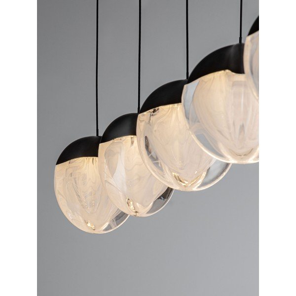 Matt must alumiiniumist hämardatav LED-rippvalgusti klaasist varjuga Alicia - Nova Luce-image-3
