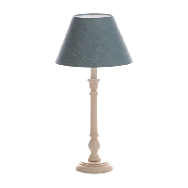 Modrá  stolní lampa Laura, bříza, Ø 25 cm
