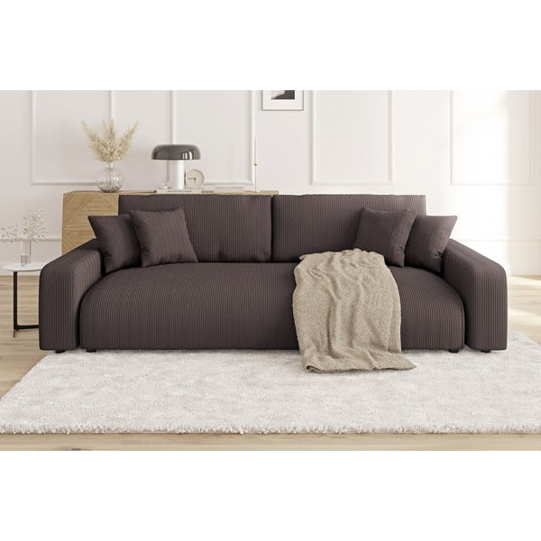 Pruun velvetist panipaigaga diivanvoodi 234 cm Sara - Ropez-image-1