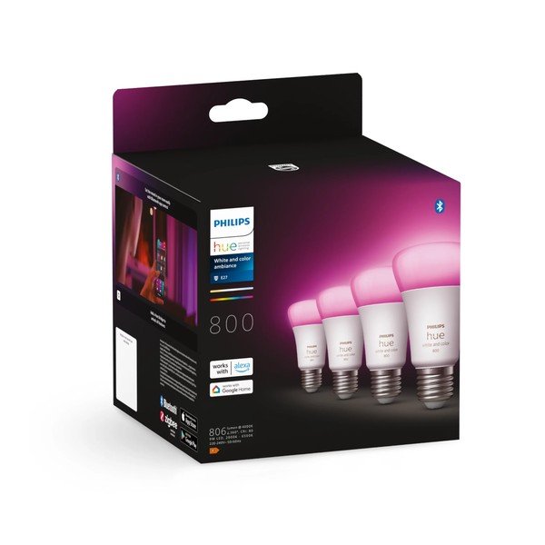 LED nutipirnid 4tk komplektis, E27, 9W White and color ambiance - Philips Hue-image-2