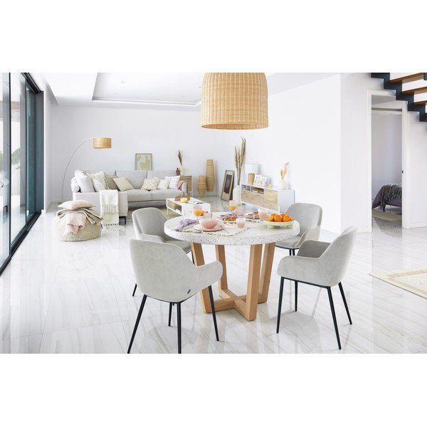 Valge kiviplaadiga aialaud, ø 120 cm Shanelle - Kave Home-image-4