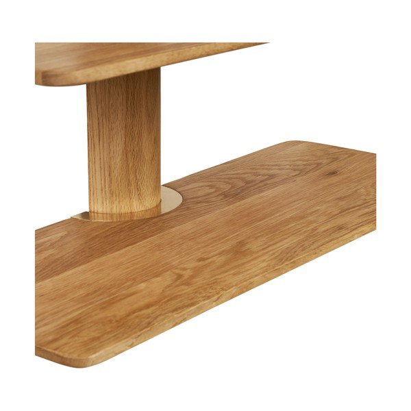 Kahekordne riiul heledast naturaalsest tammepuust 55 cm Calcata - House Nordic-image-4