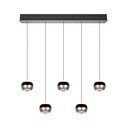 Must/hõbedane LED-rippvalgusti Orbit - Trio Select
