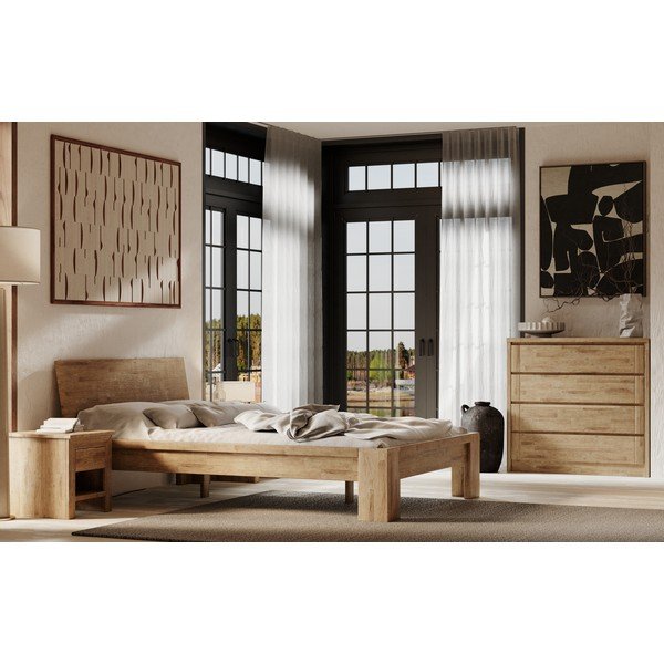 Pruun tammepuidust madal kummut 105x96 cm Timo - Olivia Living-image-4