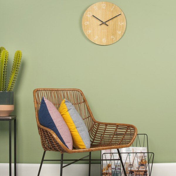 Světle hnědé hodiny Present Time Glass Wood, ⌀ 40 cm-image-2