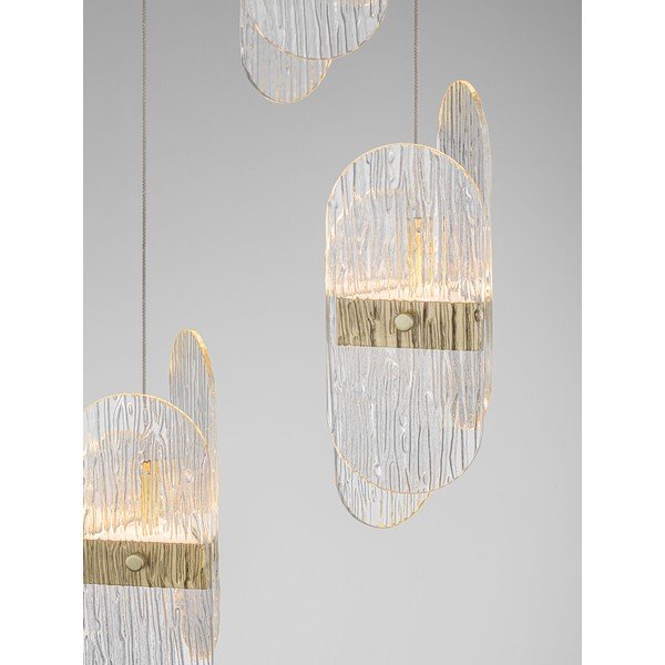 Metallist hämardatav LED-ripatslamp messingivärvis klaasist varjuga, läbimõõduga 32 cm Lucien - Nova Luce-image-4