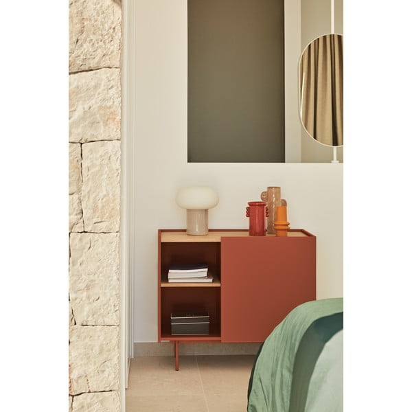 Puiduvärvi tammedekooriga madal kummut 90x78 cm Otto - Teulat-image-1