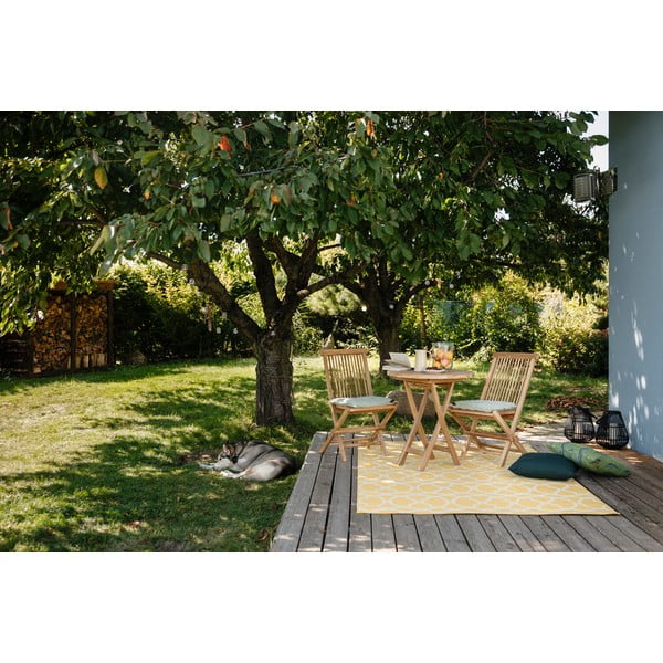 Zahradní jídelní stůl z teakového dřeva Bonami Essentials Oviedo, ø 70 cm-image-1