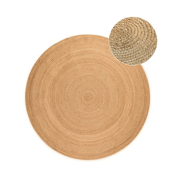 Kahepoolne ümmargune džuudist vaip ø 140 cm Braided - Hanse Home