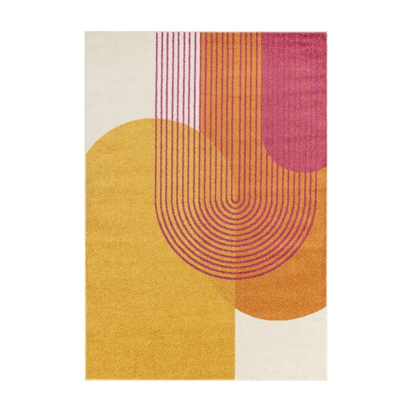 Kollane-oranž vaip 200x290 cm Muse Orange Retro – Asiatic Carpets