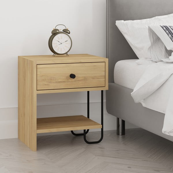 Tammedekooriga öökapp koos  riiulitega Saturne - Marckeric-image-2