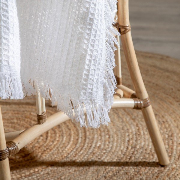 Valge taaskasutatud puuvillast voodikate 260x280 cm Honeycomb - Ixia-image-1