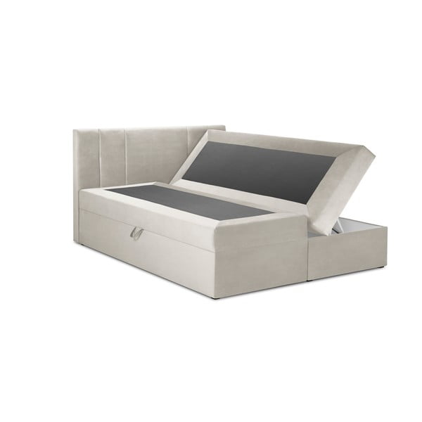 Beež kastipingiga voodi koos panipaigaga 200x200 cm Afra - Mazzini Beds-image-2