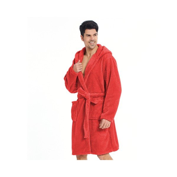 Červený unisex župan z mikrovlákna DecoKing Sleepyhead, velikost S-image-1