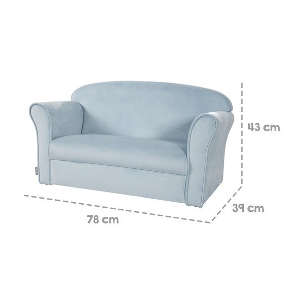 Helesinine sametist laste diivan 78 cm Lil Sofa - Roba-image-4