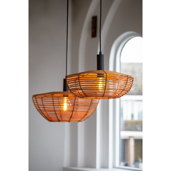 Naturaalset värvi laevalgusti rotangist lambivarjundiga ø 50 cm Milan - Light & Living-image-1