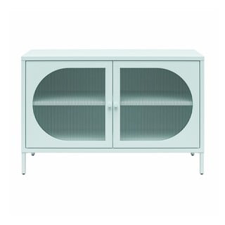 Helesinine metallist vitriinkapp 100x64x40 cm Luna - Støraa