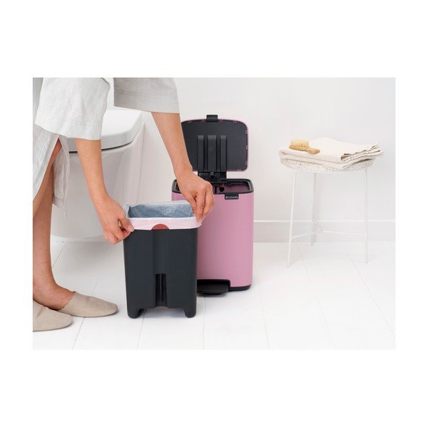 Roosa terasest prügikast 7 l Bo - Brabantia-image-2
