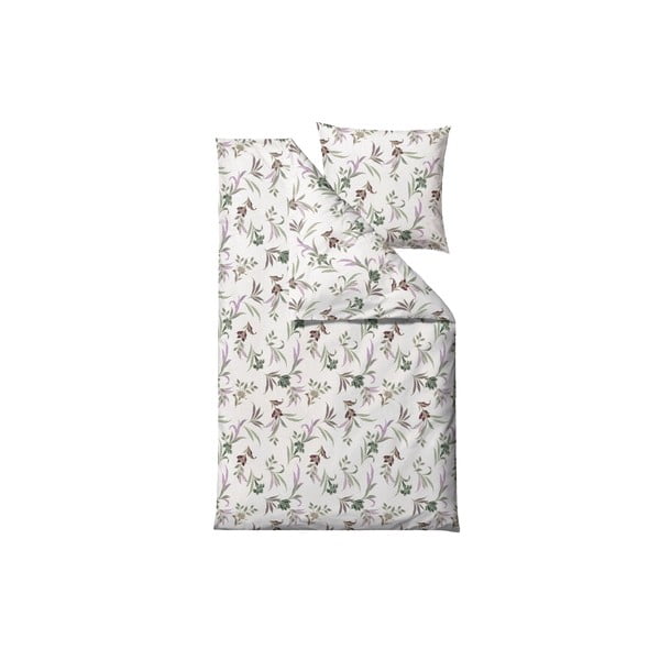 Roheline-beež puuvill-satiinist voodipesu üheinimesevoodile 140x200 cm Soft Tropic - Södahl-image-2