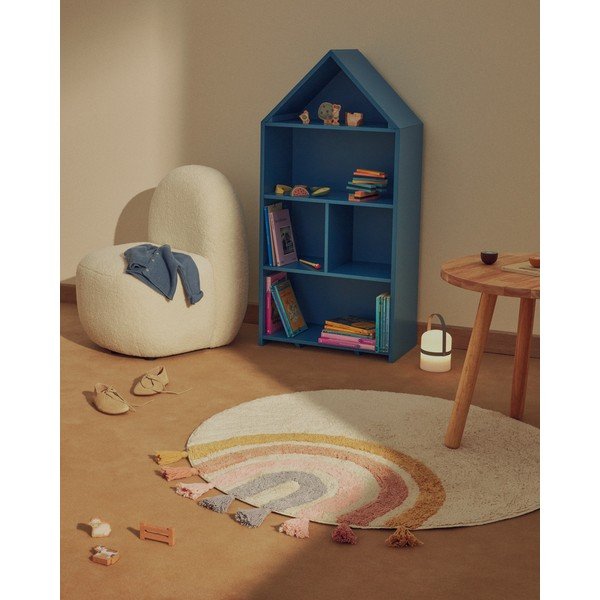 Elevandiluu värvi pestav/käsitsi kootud puuvillane laste vaip ø100 cm Tadea - Kave Home-image-1