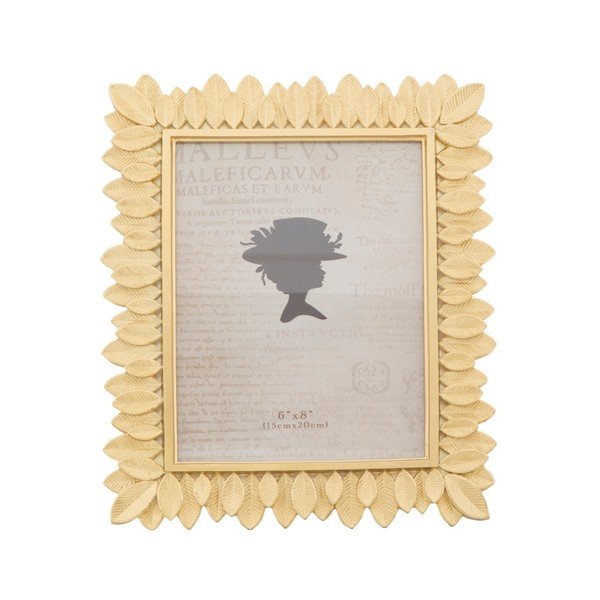 Žlutý fotorámeček v pryskyřicovém rámu Mauro Ferretti Glam Leaves, 15 x 20 cm-image-4