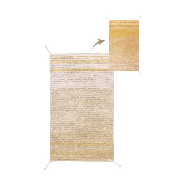 Ookerkollane puuvillane vaip 80x140 cm Twin Amber - Lorena Canals-image-3