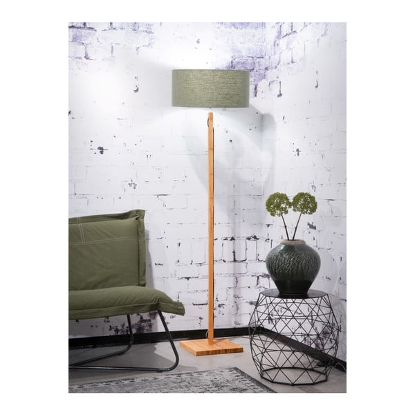 Põrandavalgusti rohelise varju ja bambusekonstruktsiooniga Fuji - Good&Mojo-image-1