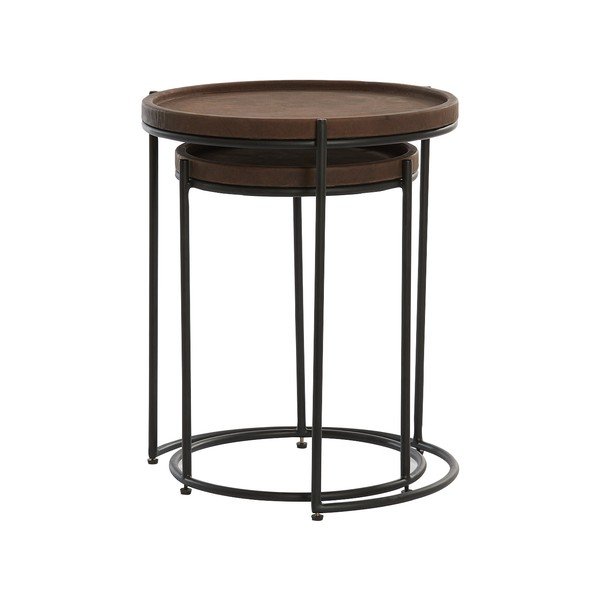 Nahast ümmargused küljelauad 2 tk ø 53 cm Jairo - Light & Living-image-2