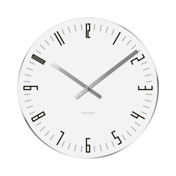 Bílé hodiny Present Time Slim Index